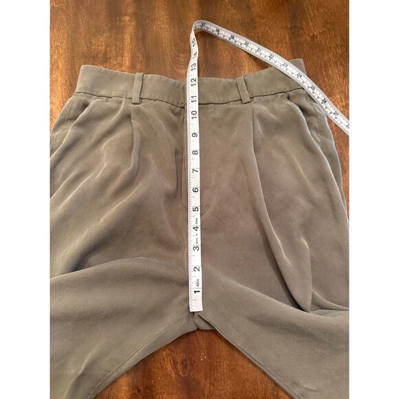 & Other Stories Women's Green Tapered Front High Rise Trouser Pants Size 4 - Picture 10 of 12